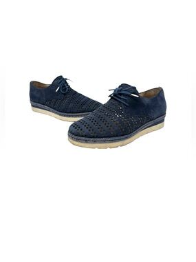 Hispanitas Navy Nubuck perforated loafer EU 38